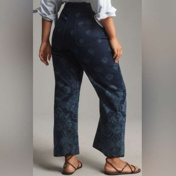 Maeve Dark Blue Colette Shu Cropped Wide Leg Jeans - Picture 3 of 9